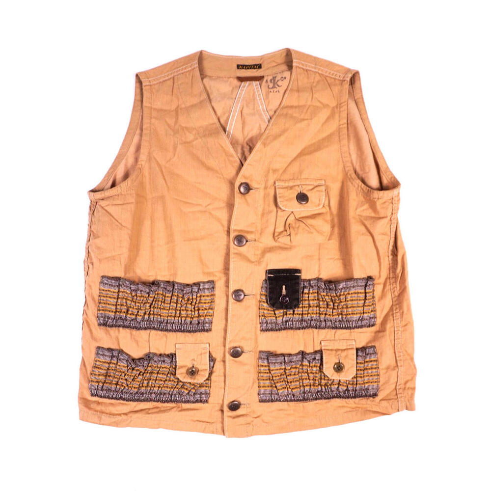 Kapital Hunting Vest Size 2 Medium Japan Designer Button Patchwork Rare